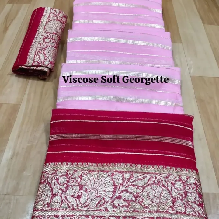 Pure viscous Georgette saree  uploaded by SS fashion world on 7/15/2023
