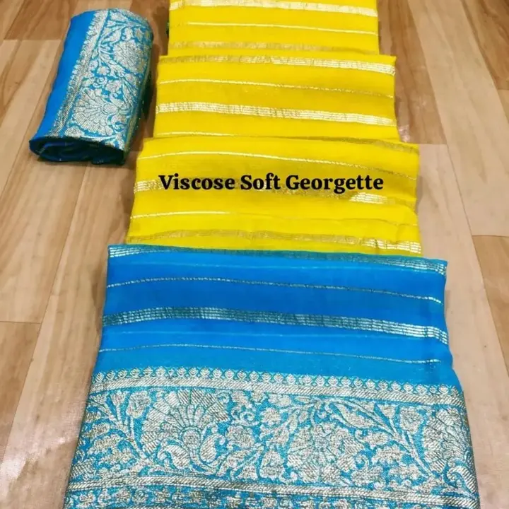 Pure viscous Georgette saree  uploaded by business on 7/15/2023