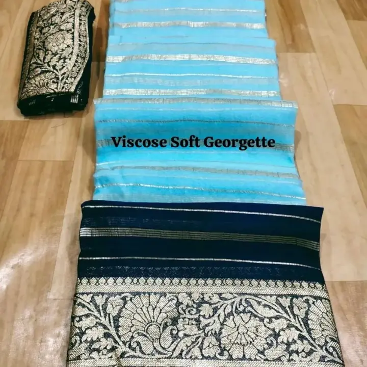 Pure viscous Georgette saree  uploaded by SS fashion world on 7/15/2023