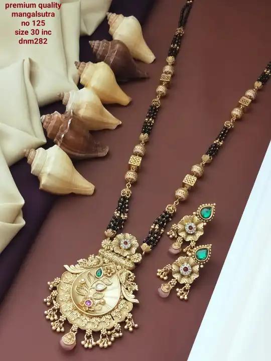 Premium Matte Rajwadi Mangalsutra,Mangalsutra With Black Beads Chain,Long  Mangalsutra,Jewelry - Necklaces - Mangalsutras
