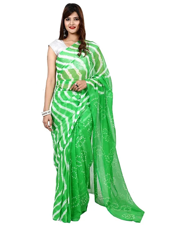 Pure nazmeen chiffon lehriya sarees  uploaded by Kanha creation  on 7/16/2023