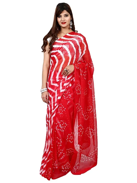 Pure nazmeen chiffon lehriya sarees  uploaded by Kanha creation  on 7/16/2023