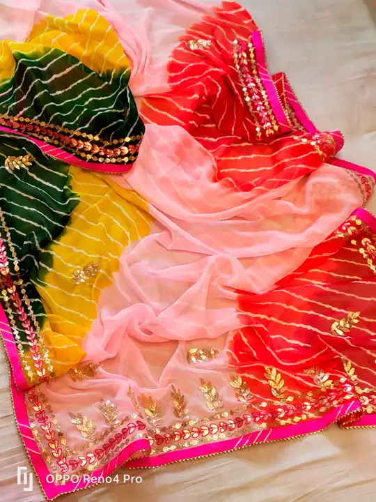 Lehariya gotta Patti work saree  uploaded by Balaji creations  on 7/16/2023