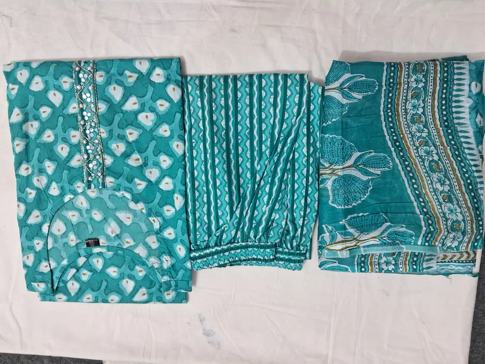 Pure cotton 3 piece with beautiful prints  uploaded by RADHE INTERNATIONAL on 7/16/2023