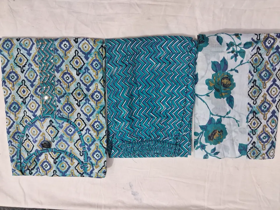 Pure cotton 3 piece with beautiful prints  uploaded by RADHE INTERNATIONAL 2 on 7/16/2023
