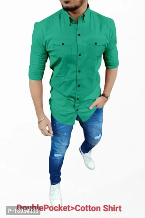 Stylish Cotton Double Pocket Shirts For Men Cargo Shirts uploaded by Online shop on 7/16/2023