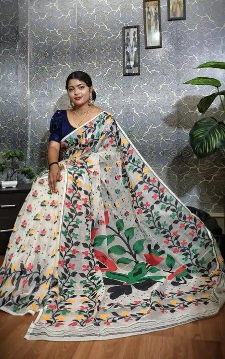 Soft Dhakai jamdani saree uploaded by Nirupama creations on 7/16/2023