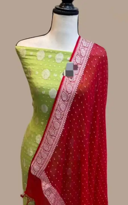 Pure Khaddi Shiffon Suits  uploaded by Banarasi Saree on 7/16/2023