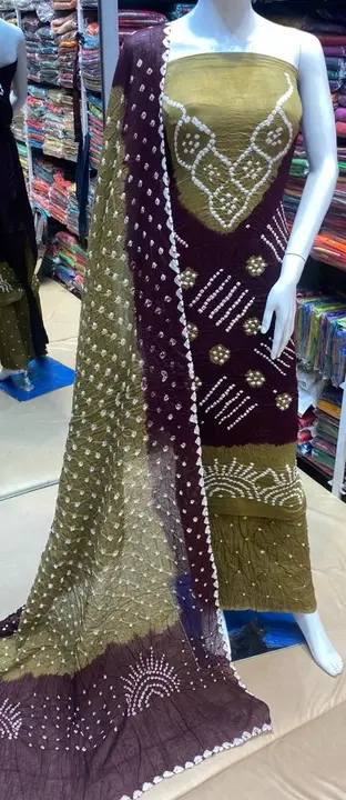 Multi color bandhej  uploaded by Bandhej dress material on 7/16/2023