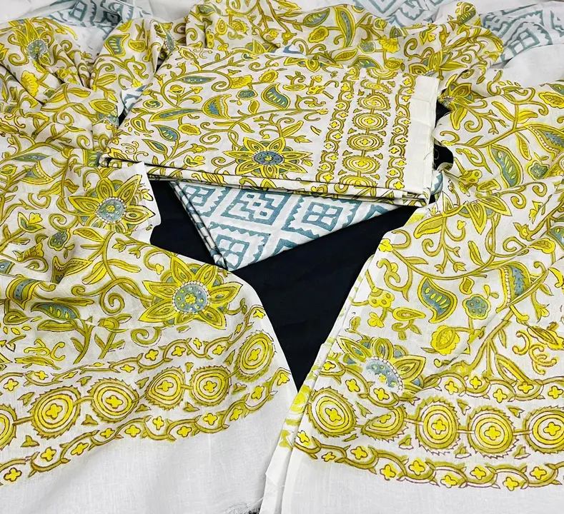 Hand Block Printed Cotton Suit with Cotton Mulmul Dupatta  uploaded by Shivansh Creation on 7/16/2023