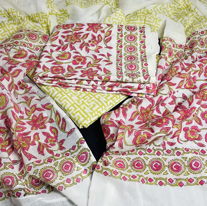 Hand Block Printed Cotton Suit with Cotton Mulmul Dupatta  uploaded by Shivansh Creation on 7/16/2023