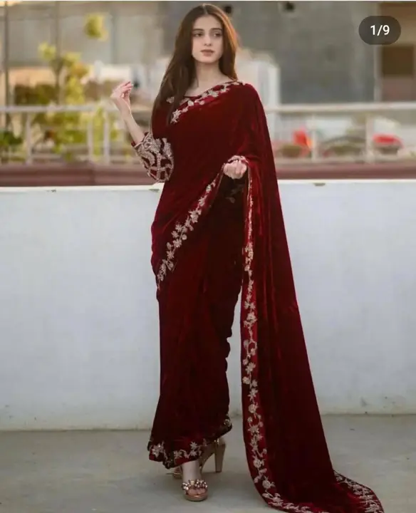 9000 velvet saree  uploaded by business on 7/16/2023