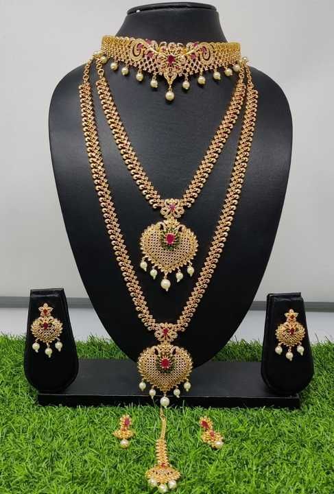 Post image Gold plated jewelry (one gram gold) semi bridal set