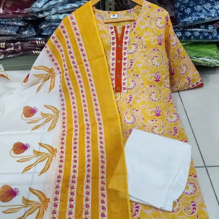 Hand block printed Jaipuri print 3 pcs suit  uploaded by PANIHARI COLLECTION CENTRE on 7/16/2023