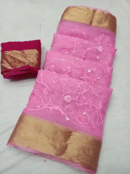 Organza saree Amrodari work uploaded by All in one collection on 7/16/2023
