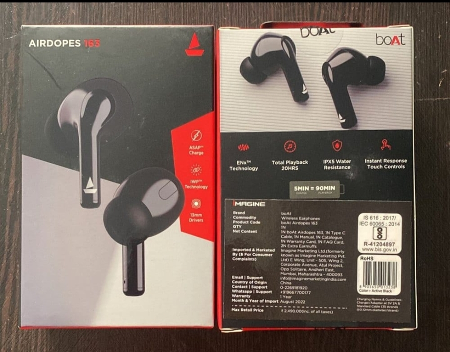 Boat Airdopes 163
Wireless Earbuds with Massive Playback of upto 17 Hour, IPX5 

 uploaded by business on 7/17/2023