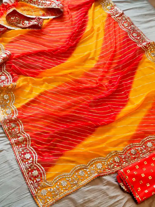 60 Gram Georgette lahriya saree uploaded by Deepika Designer Saree on 7/17/2023