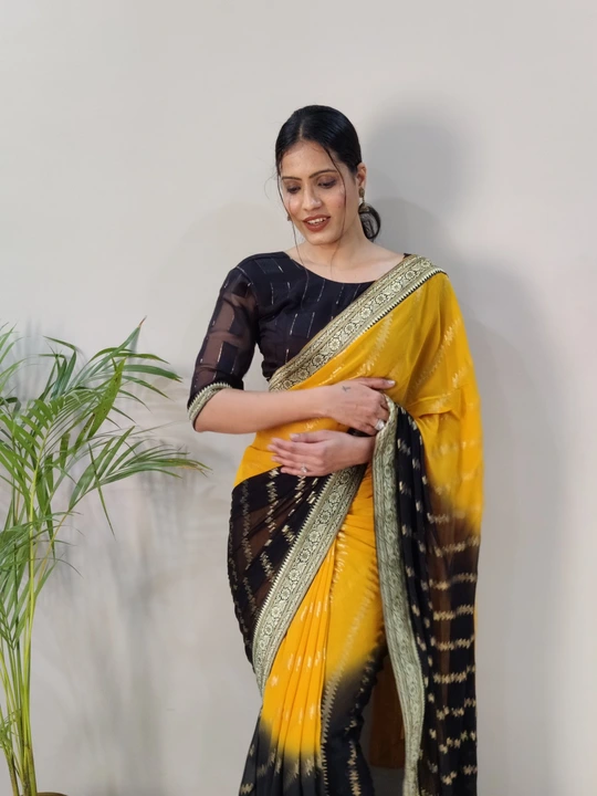 Gorjet fabric foil print saree uploaded by Deepika Designer Saree on 7/17/2023