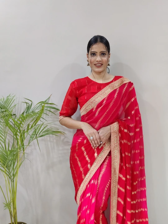 Gorjet fabric foil print saree uploaded by Deepika Designer Saree on 7/17/2023