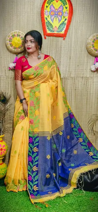 Tishu khadi jamdani uploaded by Nirupama creations on 7/17/2023