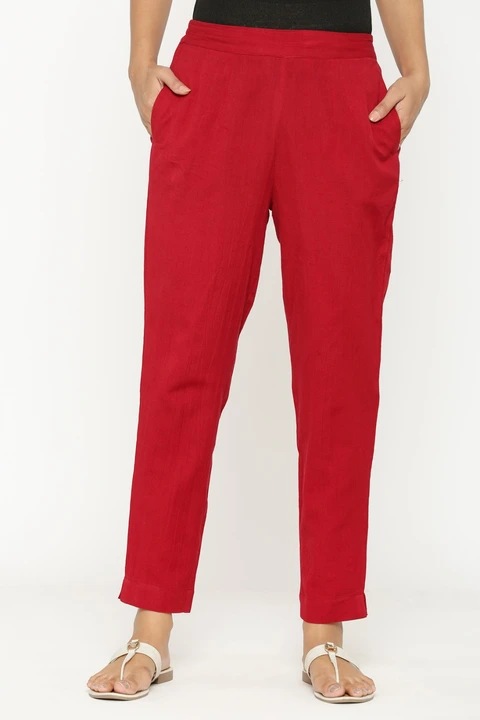 women party wear pure cotton linen Pants uploaded by AK lifestyle on 7/17/2023