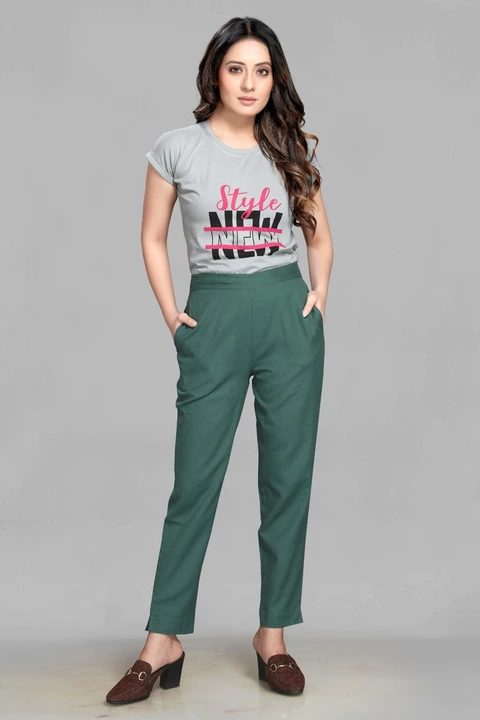 women partywear pure cotton linen Pants uploaded by AK lifestyle on 7/17/2023