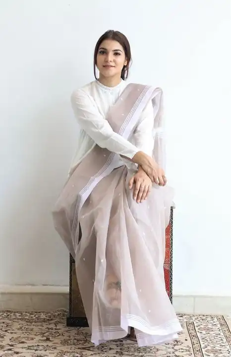 pure handwoven casual office wear traditionalchanderi bana silk saree uploaded by business on 7/17/2023