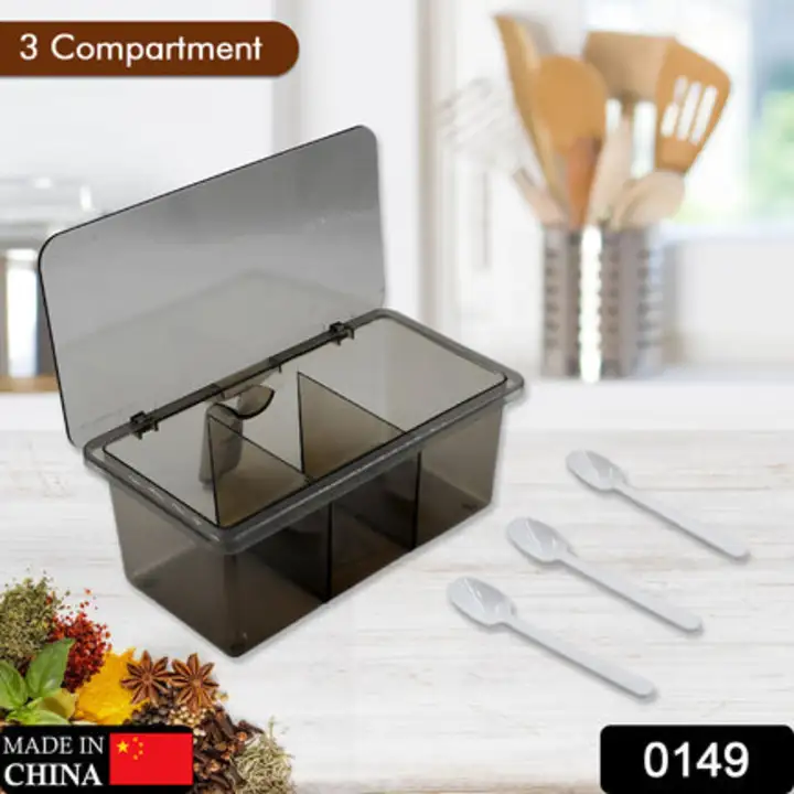 0149 Seasoning Box, Portable Durable 3 Divided Sections... uploaded by DeoDap on 7/17/2023