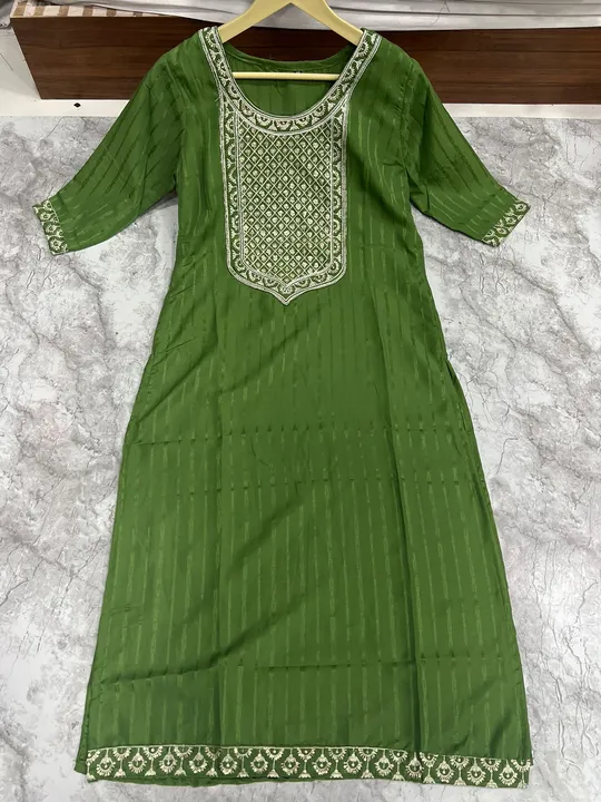 ❤️ *GEETA*❤️

 *👗* : TOP - *RASIAN SILK WITH JACQUARD STRIP*
*NACK & LACE EMBROIDERY WITH SEQUENCE* uploaded by Style's fashion on 7/17/2023
