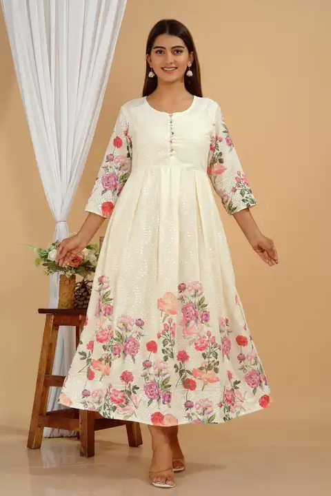 Anarkali with embroidery  uploaded by business on 7/17/2023
