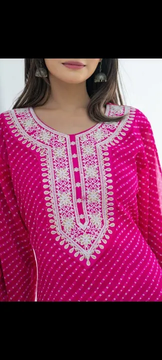 New lahariya embroidered  georgette  fabric uploaded by Radhe international on 7/17/2023