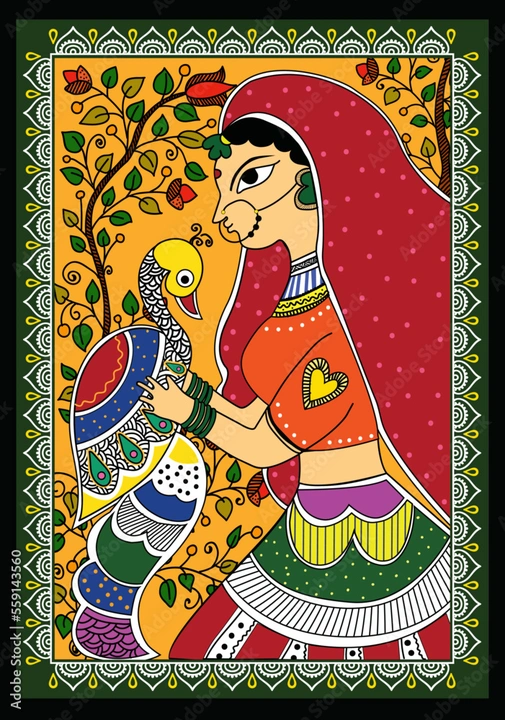 Madhubani painting hand made uploaded by Choudhary boutique on 7/17/2023