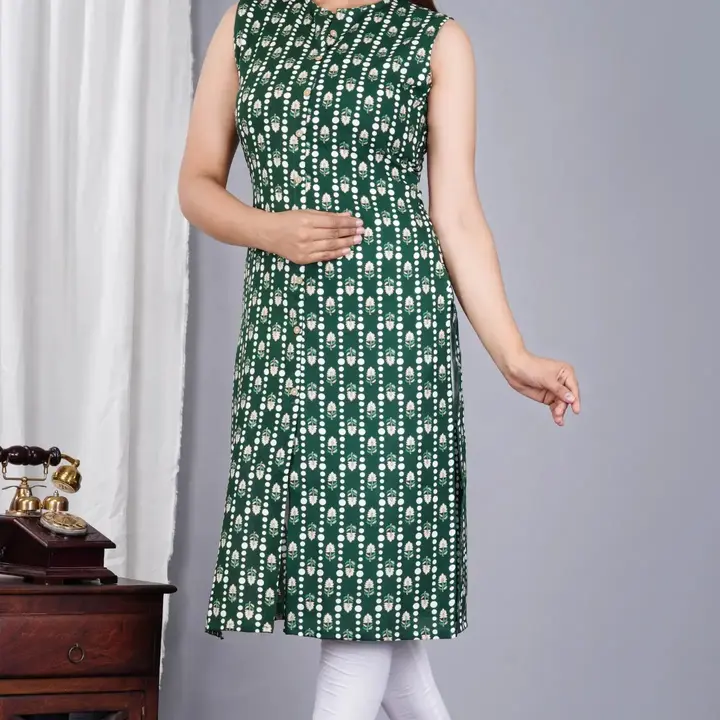 Floral print  sleeveless kurti  uploaded by Subika Textile pvt . ltd on 7/17/2023