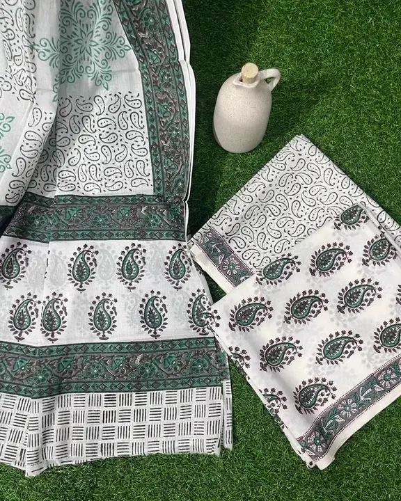 Bagru Hand block printed pure cotton suit with mulmul dupatta  uploaded by The print house  on 7/17/2023
