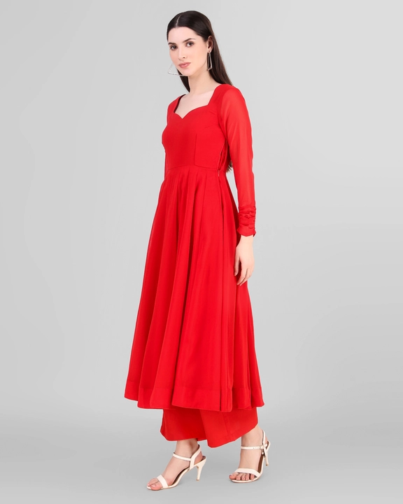 Red Anarkali Kurta uploaded by You Know Better Apparels Private Limited on 7/17/2023