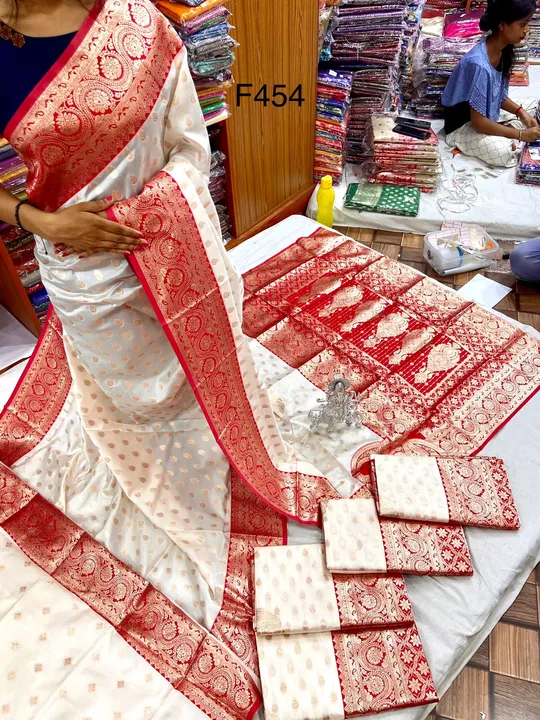 Durga puja special katan silk  uploaded by Tulika butique on 7/17/2023