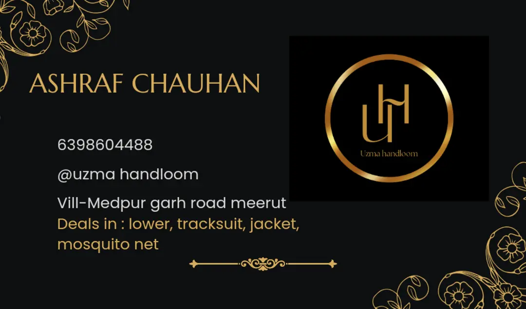 Visiting card store images of Uzmahandloom