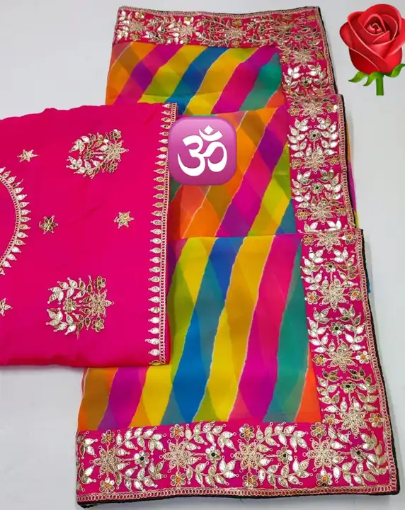 Gota work saree fgl uploaded by pink Rose fashion Store  on 7/18/2023