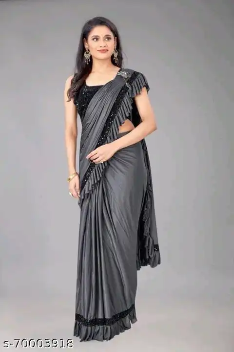 Fansy lycra saree with sequence blouse  uploaded by V F HUB on 7/18/2023