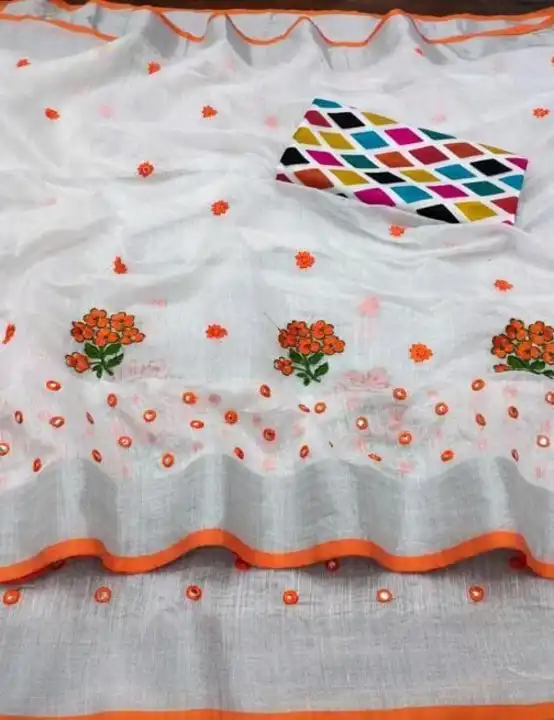 Chanderi cotton saree with blouse  uploaded by V F HUB on 7/18/2023