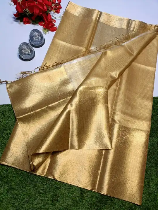 Banarasi teecu silver and gold zaree saree  uploaded by business on 7/18/2023