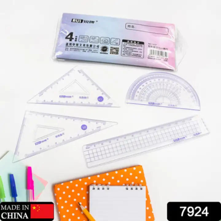 7924 4pcs Ruler Suit Stationery Set for School... uploaded by DeoDap on 7/18/2023