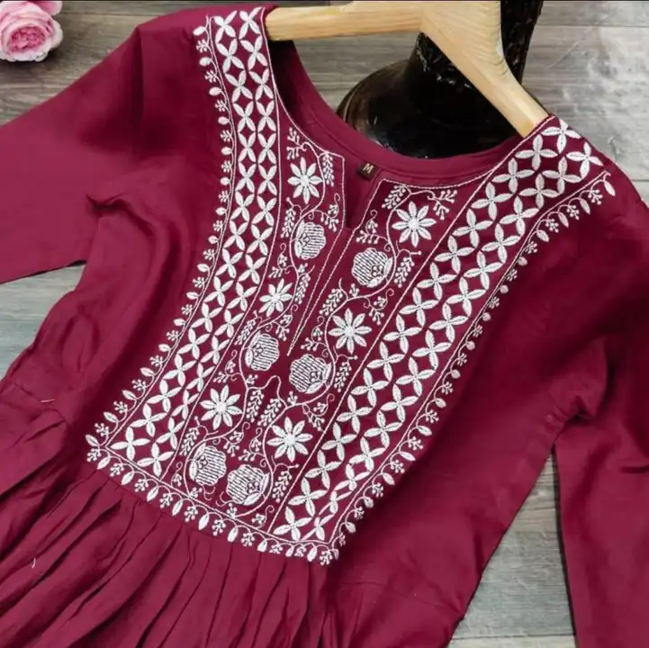 Maroon Rayon kurta With Pant  uploaded by Janvi Collection on 7/18/2023