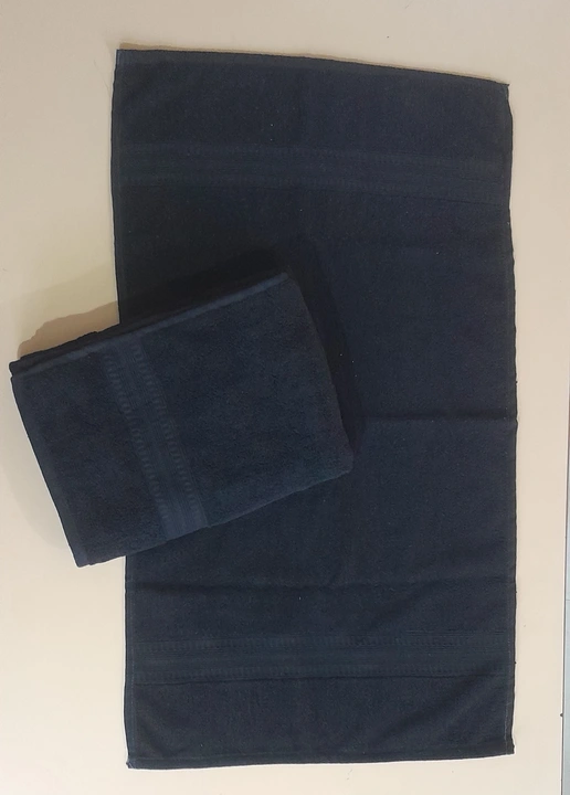 Saloon towel black colour size 27x54 & 50x80 uploaded by Shiv Shakti Impex on 7/18/2023