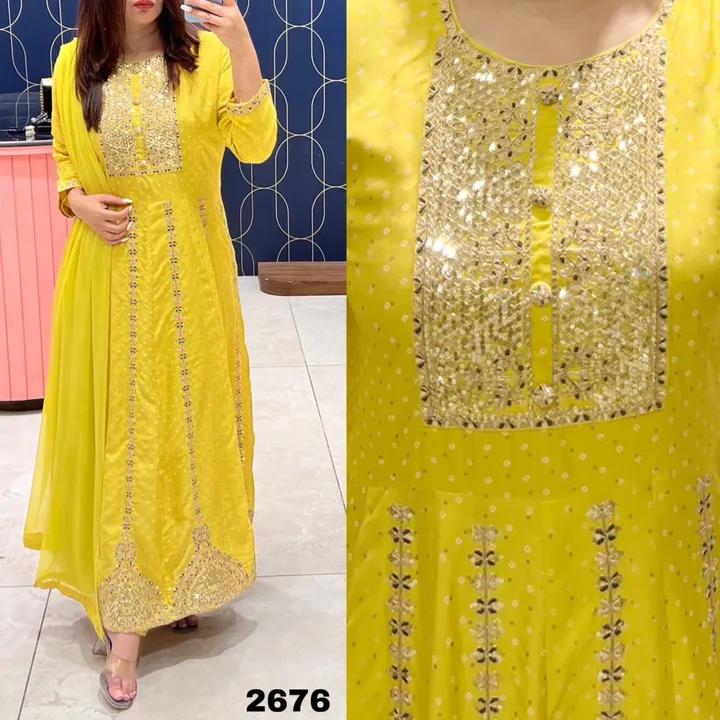 Cotton Kurti Gown With Pant, & Dupatta uploaded by Bela Enterprise  on 7/18/2023