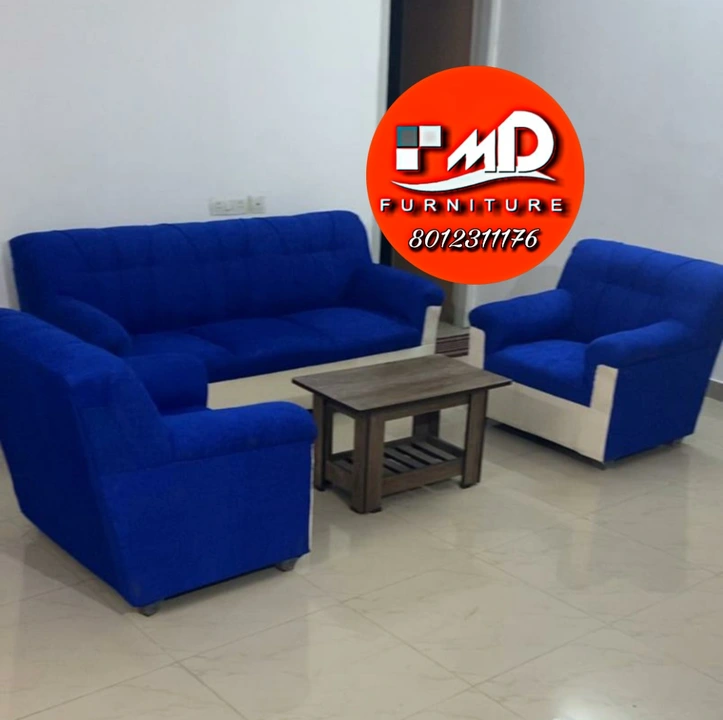 Blue and white colour sofa uploaded by Md furniture on 7/18/2023