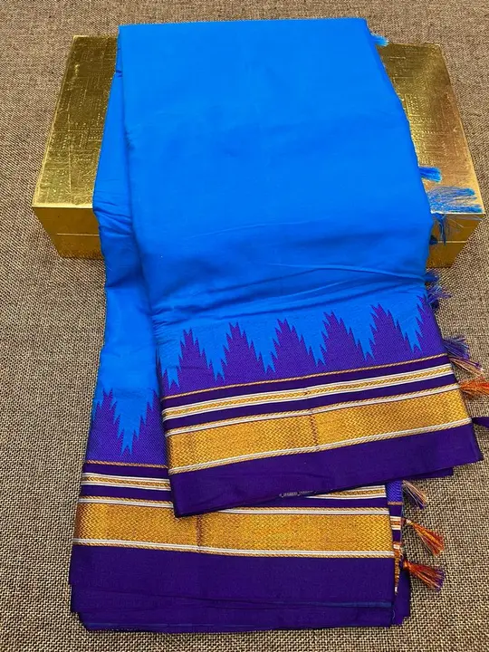 Post image *Temple border saree*

Cotton mercerise
Contras colour blouse 

*Price: 899/- + shipping *