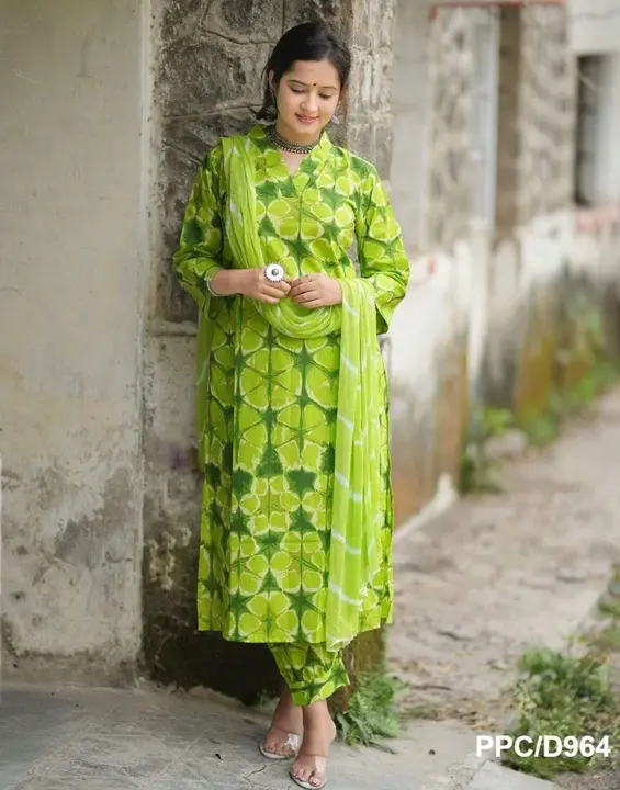 Pure cotton kurta full chiffon lahriya duppta uploaded by Deepika Designer Saree on 7/18/2023