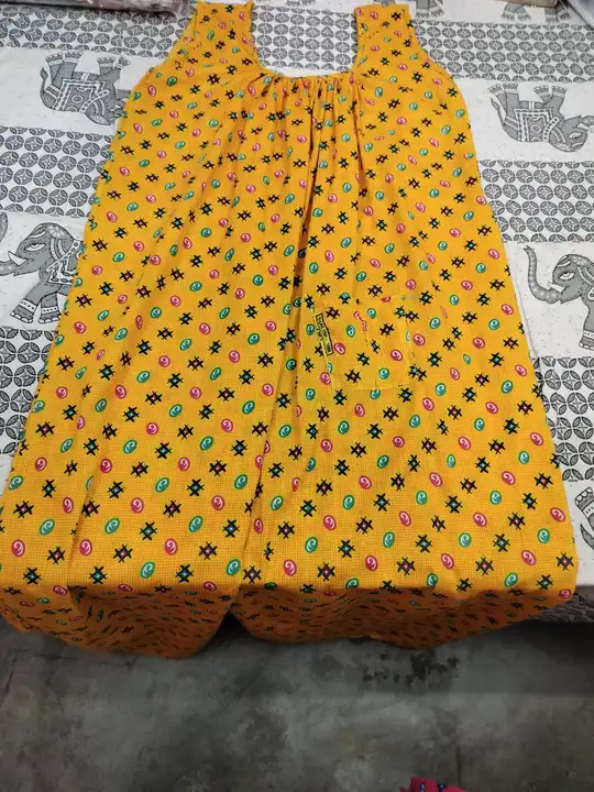 Sleeveless cotton nighty wlit pocket.sleevs attached inside.
Price -140 uploaded by Samridha collection on 7/18/2023