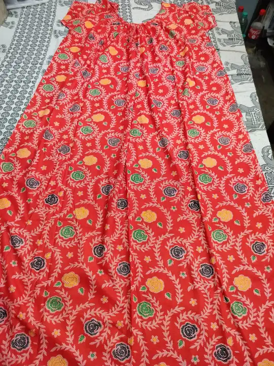 Pure cotton jamdani print nighty.
Length -54
Chest -52
Price --145 uploaded by business on 7/18/2023